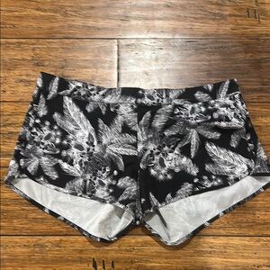 Hurley Black and White Athletic swim Shorts with Abstract Print